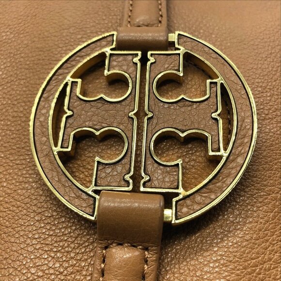 TORY BURCH Amanda Hand Bag Shoulder Bag Tote Bag Leather Camel Brown - Picture 13 of 13